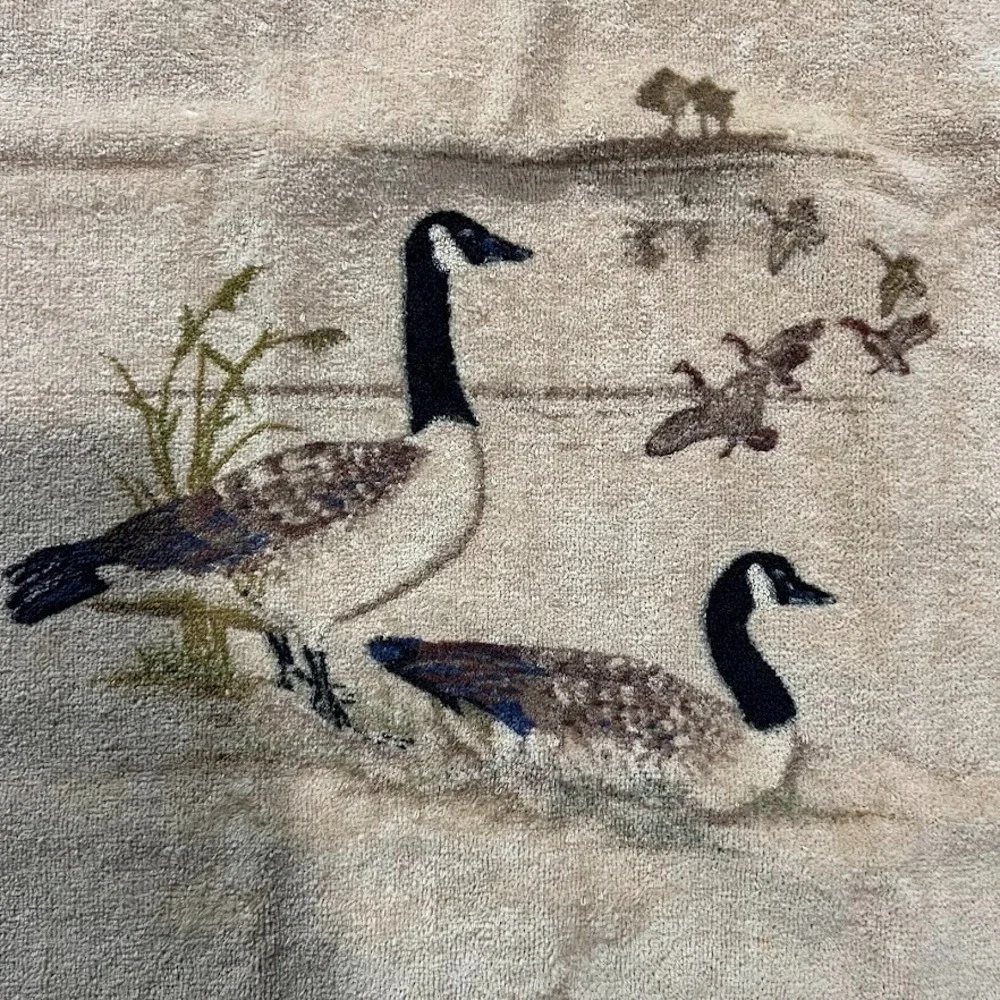 Vintage Utica Canadian Goose Towel Set 3 Pc Bath Hand Washcloth‎ 80s Retro Cabin